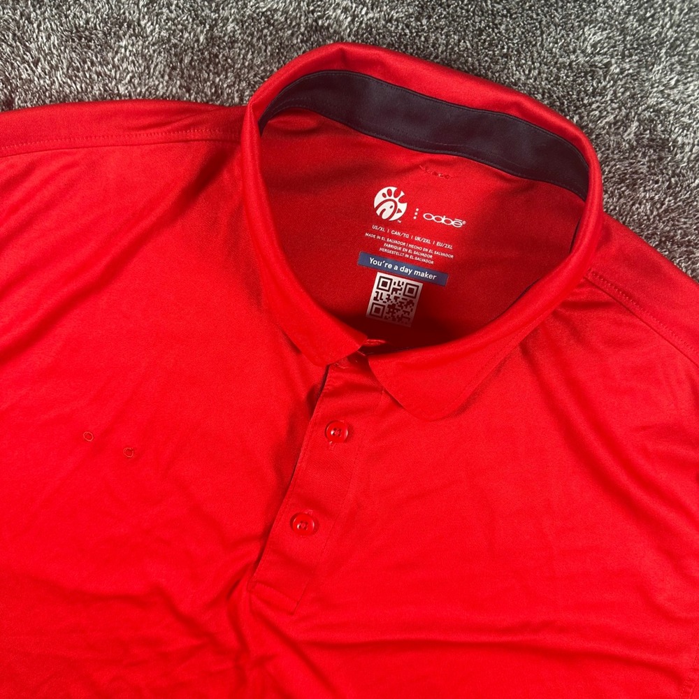 Chick-fil-A Oobe Polo Shirt Mens XL Red Employee Uniform Short Sleeve Logo
